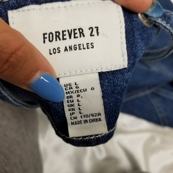 Overall dress Vintage Forever 21 Denim Womans sz L - Picture 6 of 6